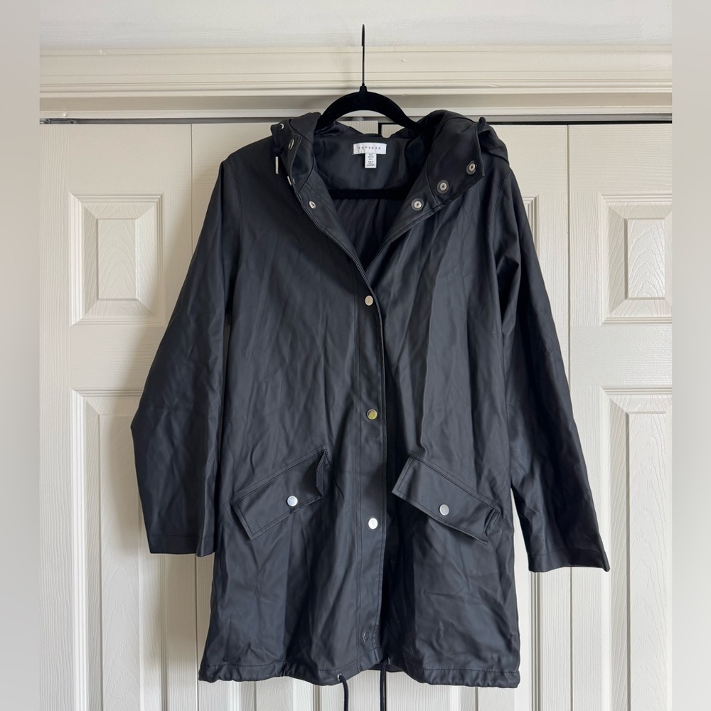 Topshop Black Rain Jacket